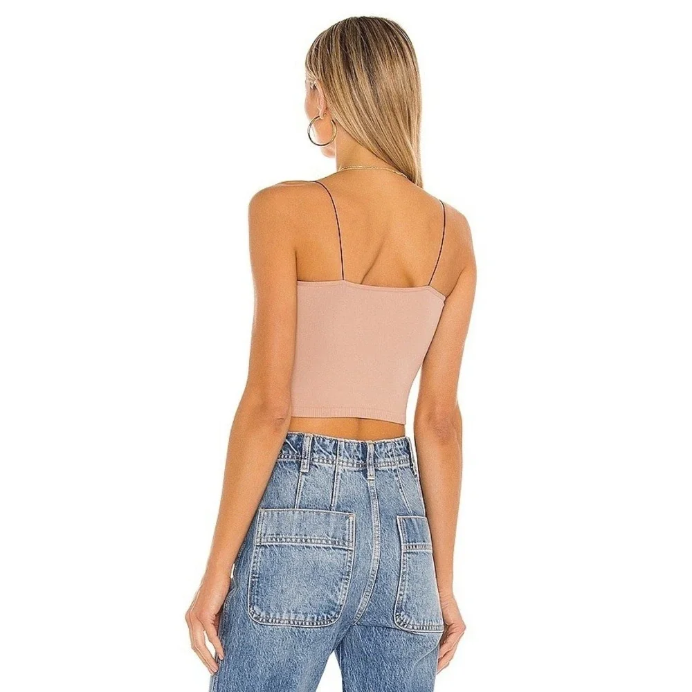 Intimately Free People Brami Skinny Strap Tank Nude Black Layering Size M/L - Picture 2 of 8